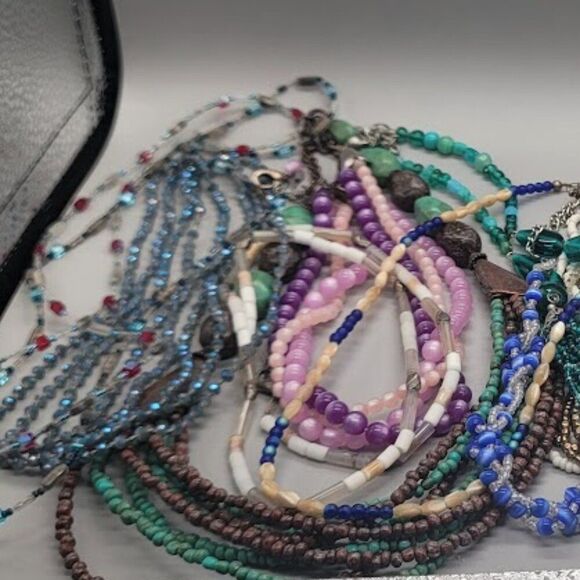LARGE LOT Of Beaded Necklaces - Picture 1 of 5